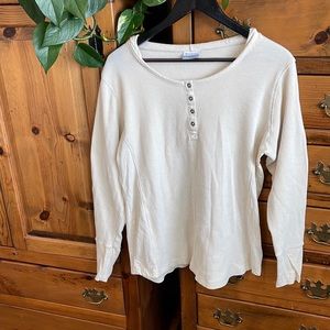 🌸Columbia cotton long sleeve cream coloured top with a hood